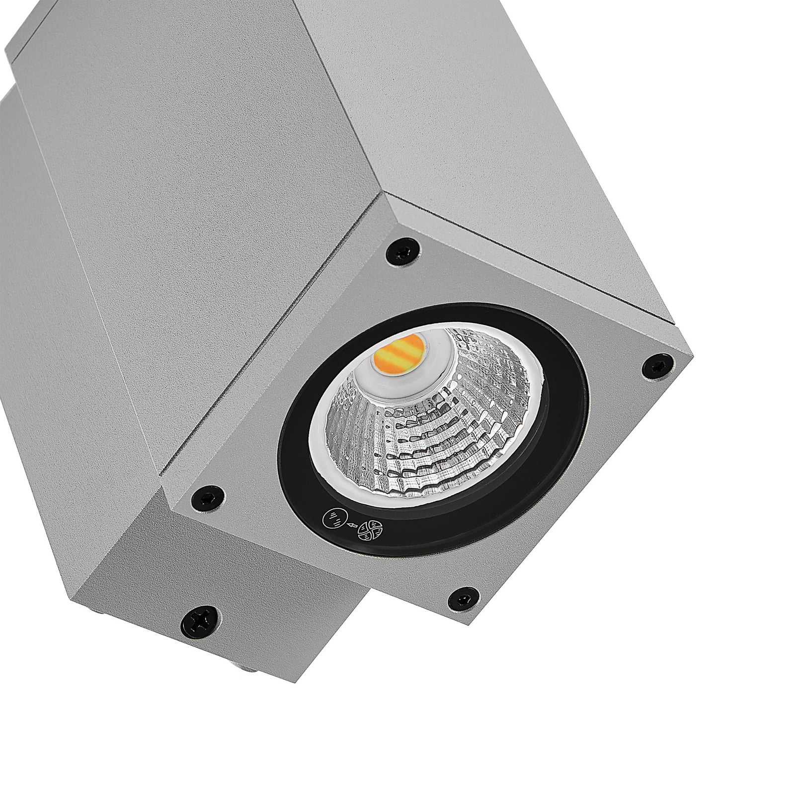 LED utevegglampe ShoreLine Pro Square dimbar CCT IP65 nærbilde aluminium