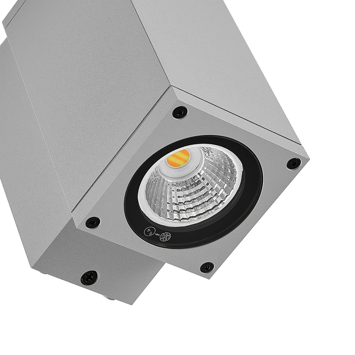 LED utevegglampe ShoreLine Pro Square dimbar CCT IP65 nærbilde aluminium