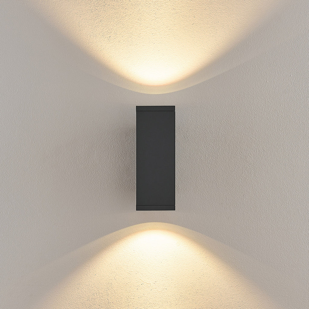 Montert LED utevegglampe ShoreLine Pro Square opp/ned dimbar CCT IP65 på vegg