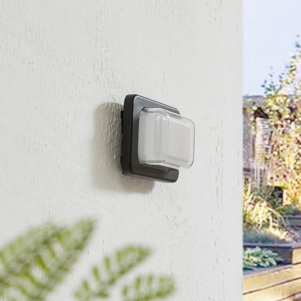 LED utevegglampe Sibara antrasitt kantet 9W IP54 bakside