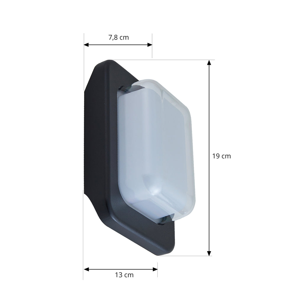 Montert LED utevegglampe Sibara antrasitt kantet 9W IP54 på vegg