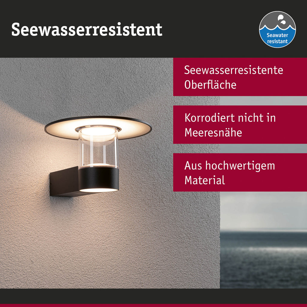 Sideprofil av LED utevegglampe Sienna med IP44 beskyttelse
