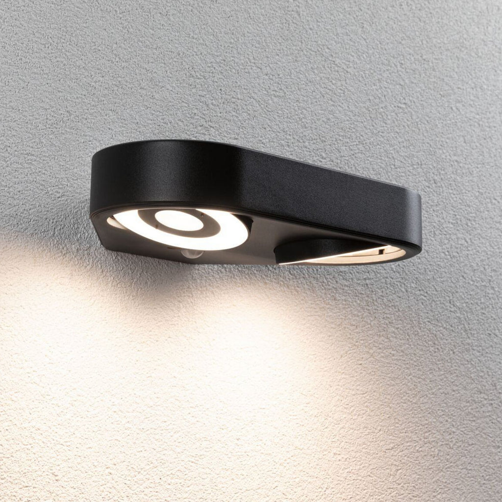 LED utevegglampe Silma 2-lys med bevegelsessensor antrasitt IP44 forfra