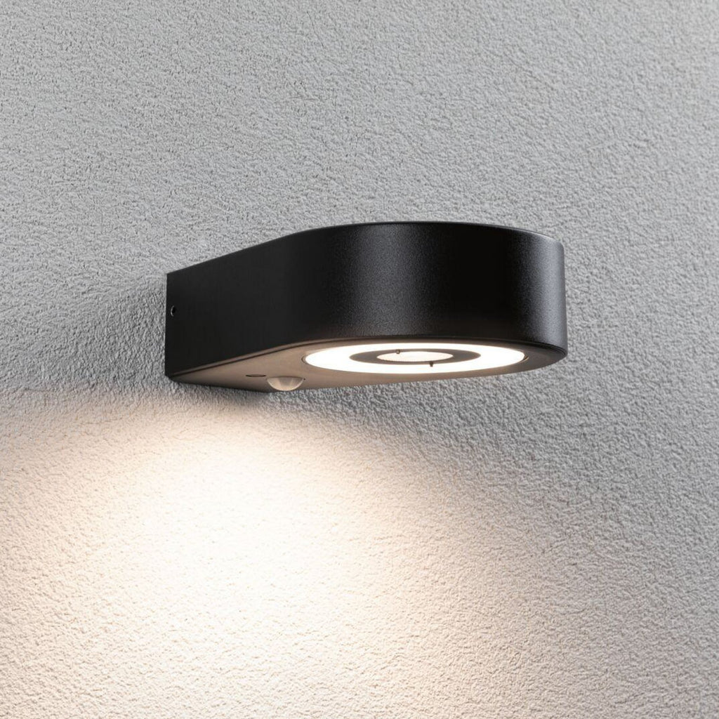LED utevegglampe Silma med bevegelsessensor antrasitt IP44 forfra