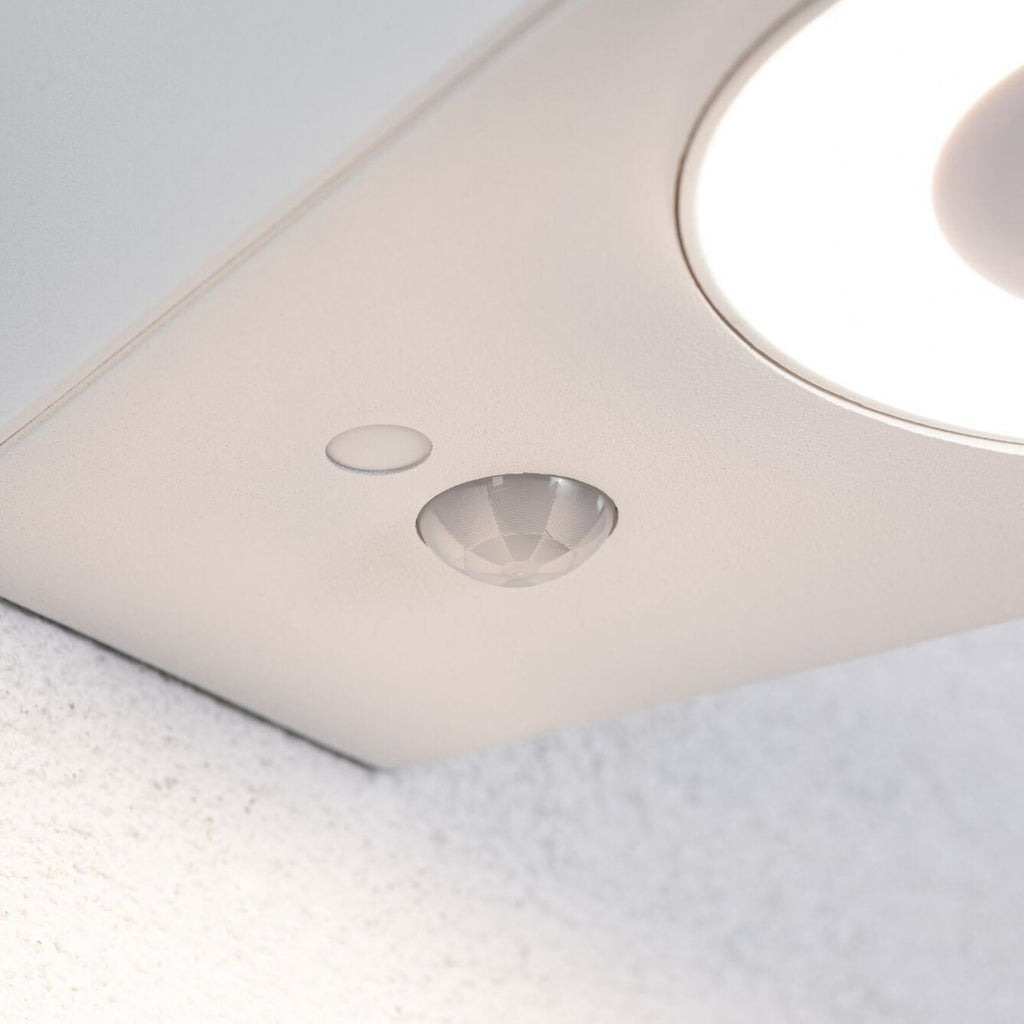 Montert LED utevegglampe Silma med bevegelsessensor hvit