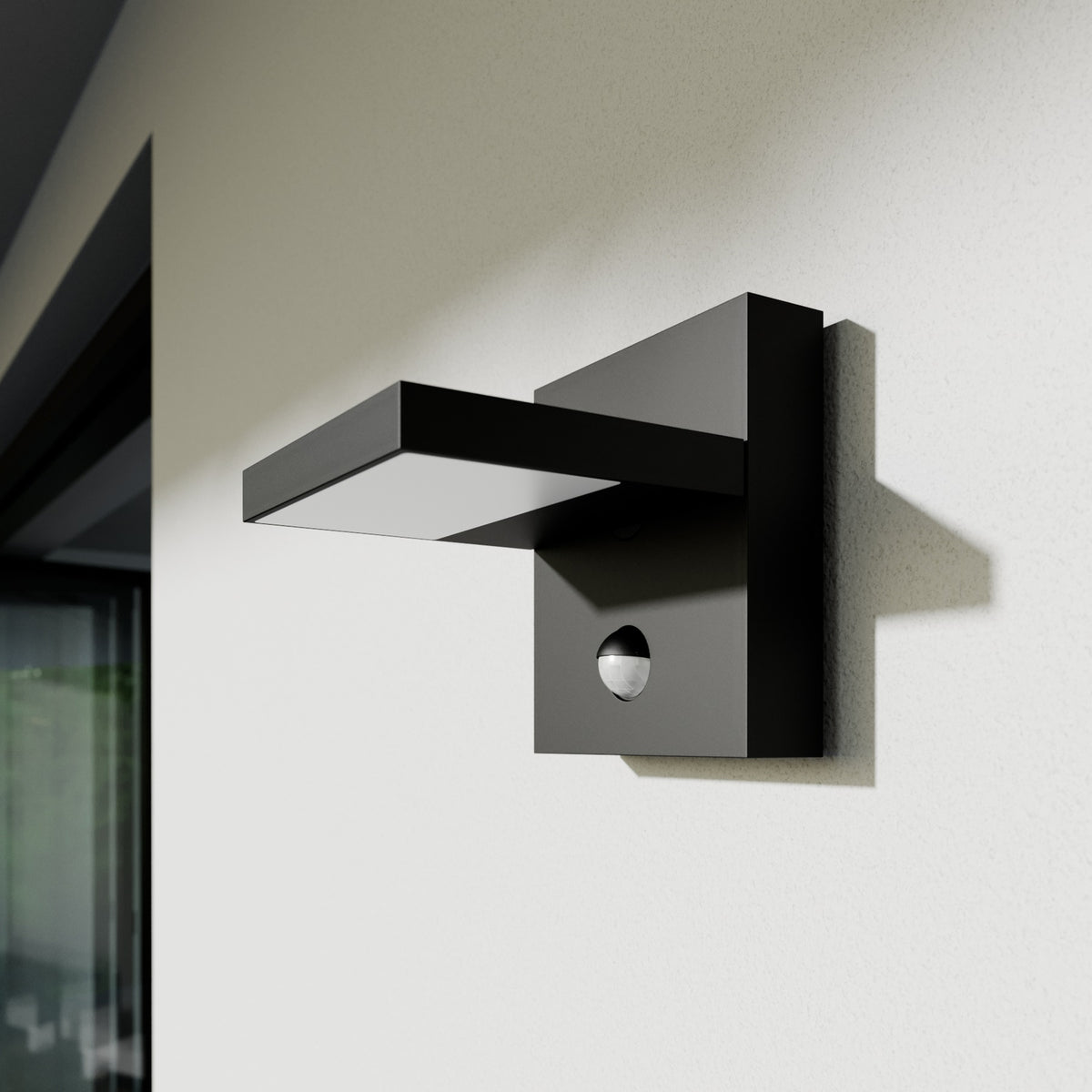 Detalj av LED utevegglampe Silvan med bevegelsessensor antrasitt IP54