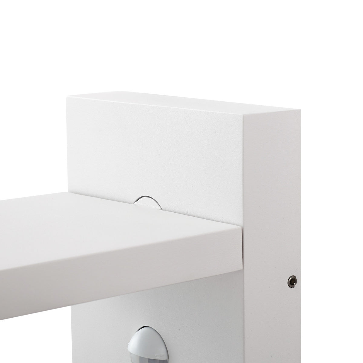 LED utevegglampe Silvan med bevegelsessensor hvit IP54 sideprofil