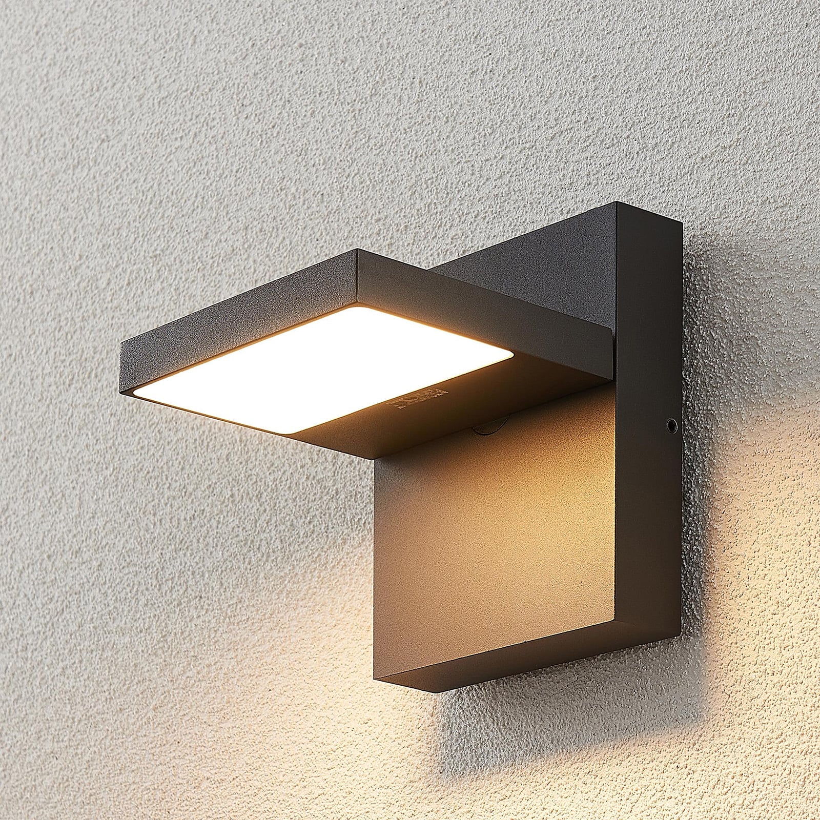 LED utevegglampe Silvan antrasitt aluminium forfra