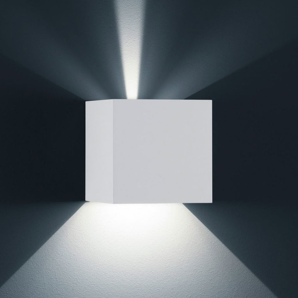 LED utevegglampe Siri 44 L opp/ned dimbar hvit IP54 forside