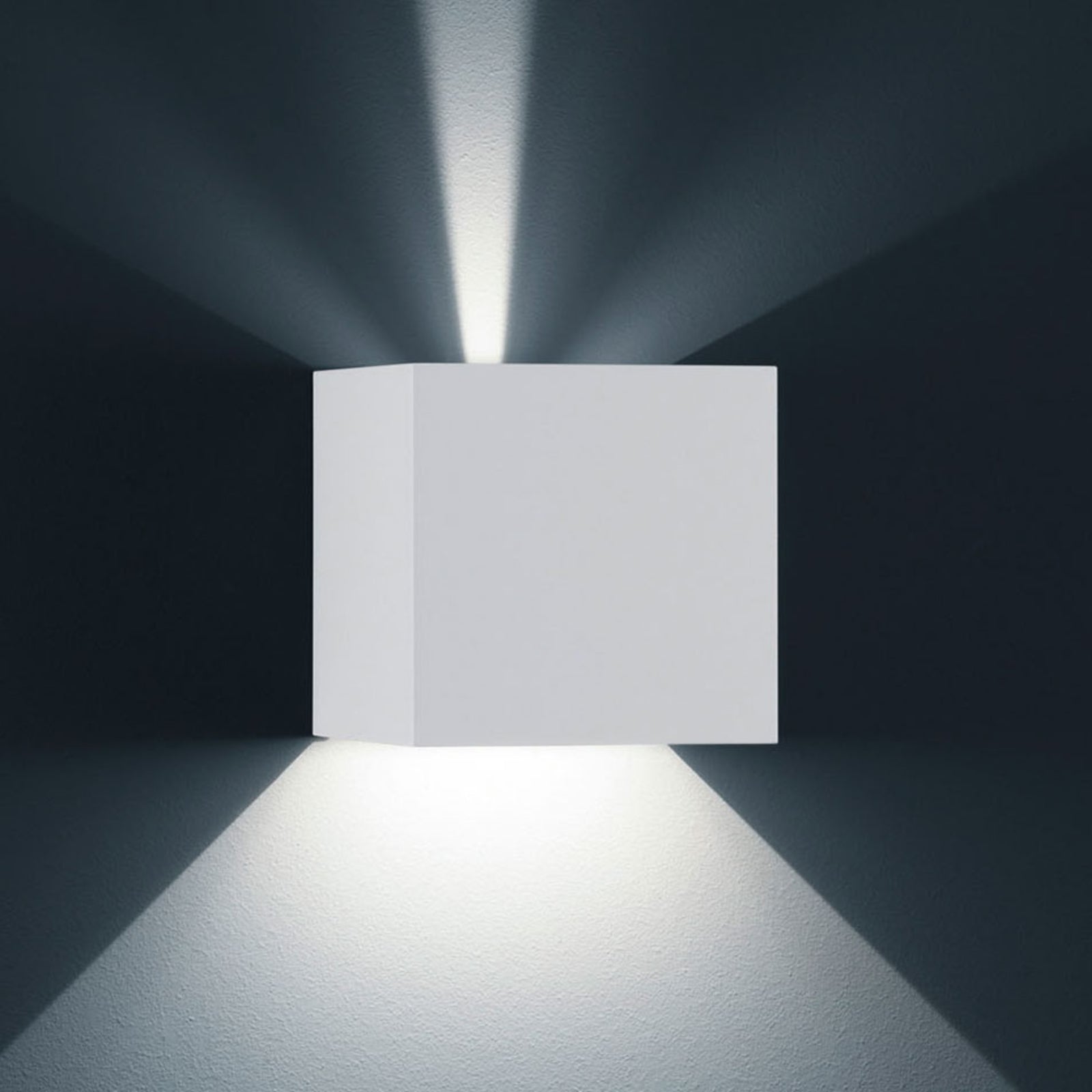 LED utevegglampe Siri 44 L opp/ned dimbar hvit IP54 forside