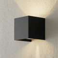 LED utevegglampe Siri 44 opp/ned dimbar svart IP54 forfra