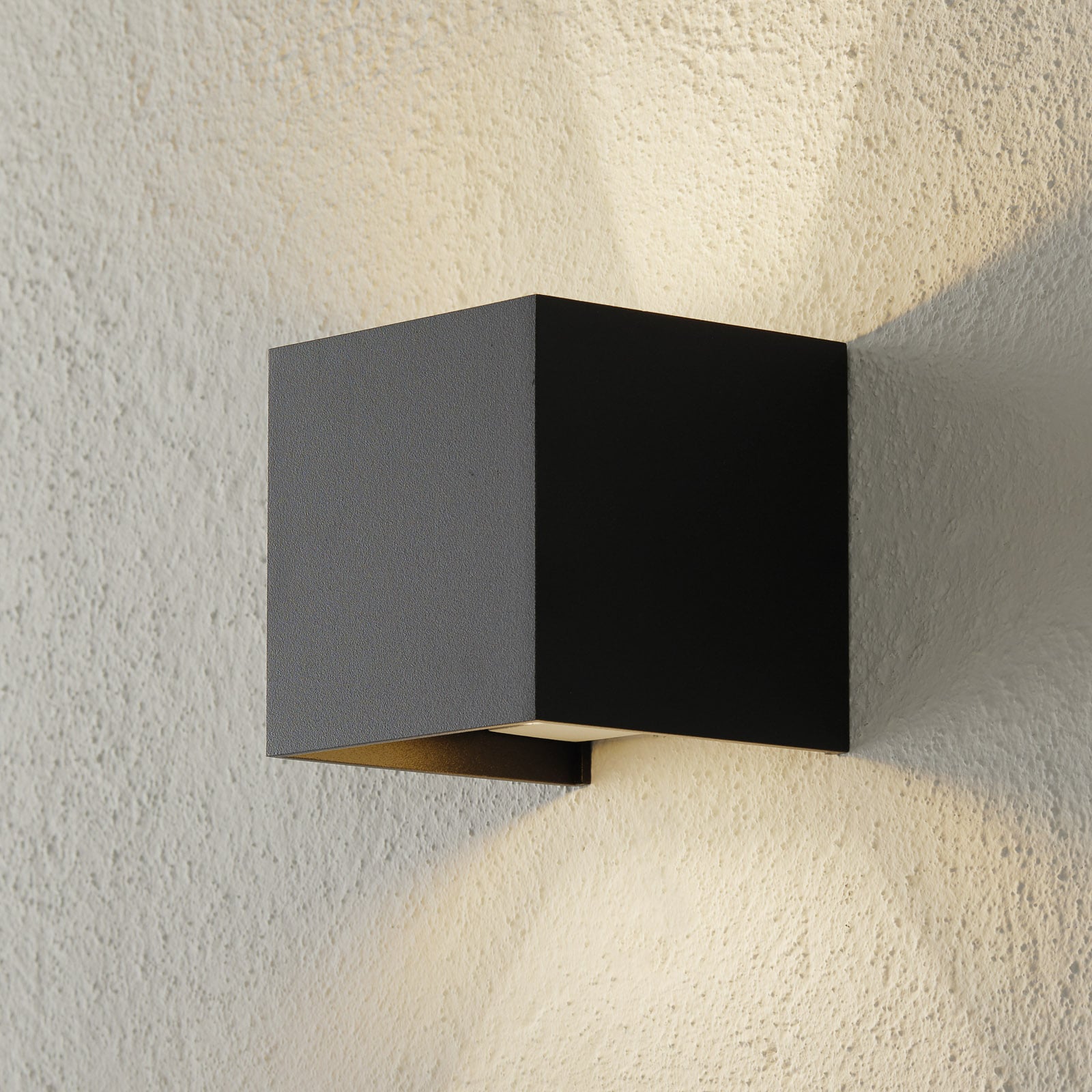 LED utevegglampe Siri 44 opp/ned dimbar svart IP54 bakside