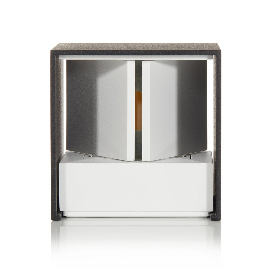 LED utevegglampe Siri 44 opp/ned dimbar svart IP54 montert
