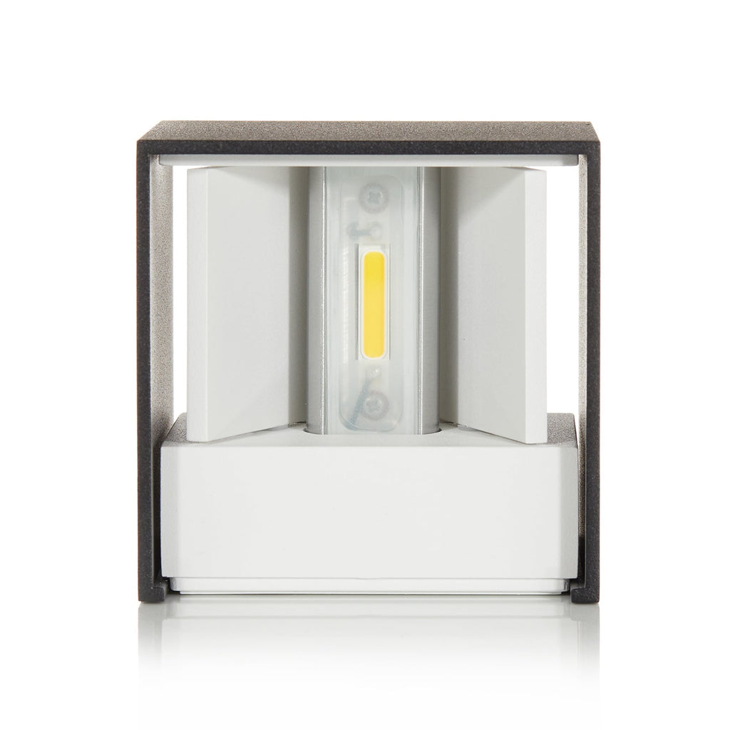 LED utevegglampe Siri 44 opp/ned dimbar svart IP54 nærbilde