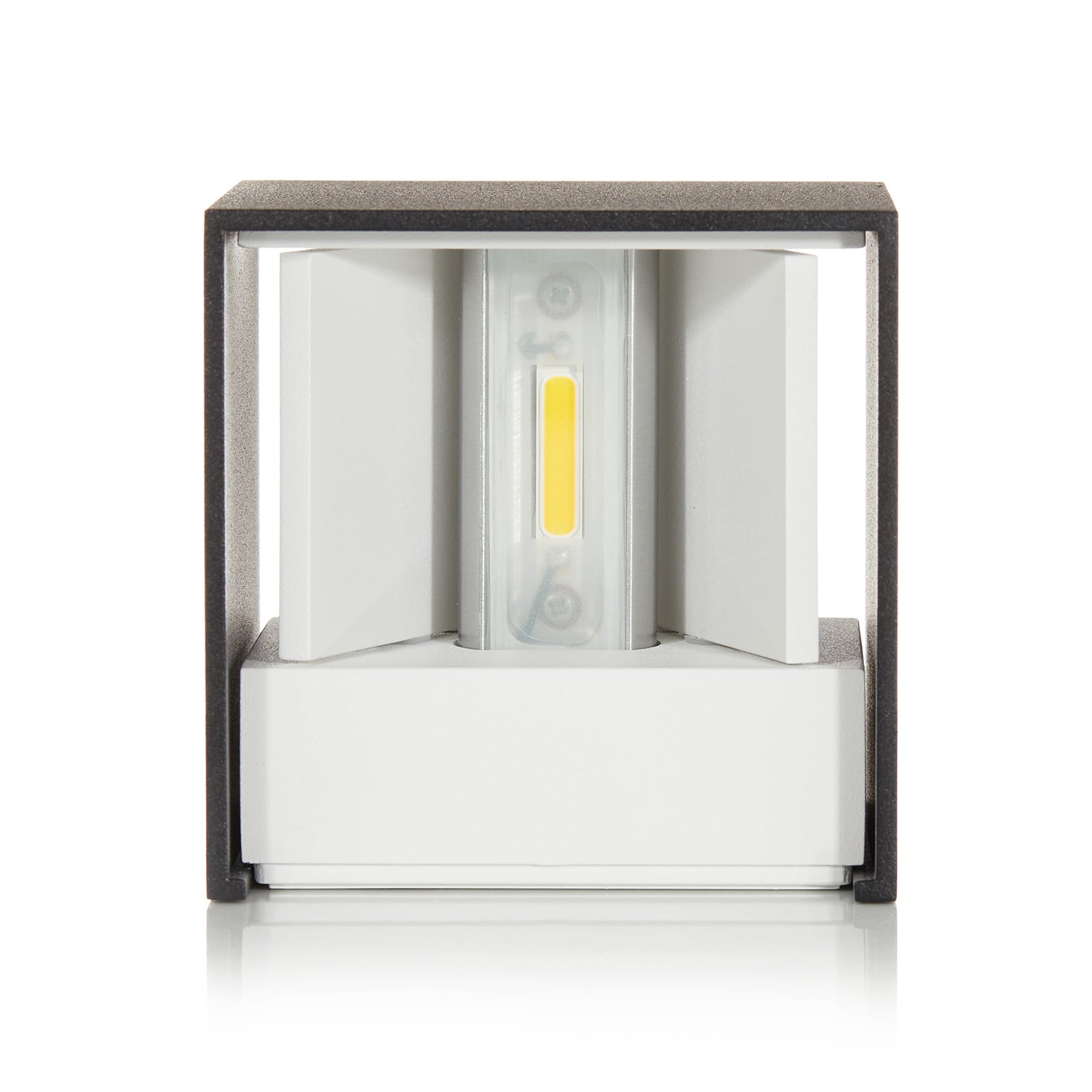 LED utevegglampe Siri 44 opp/ned dimbar svart IP54 nærbilde