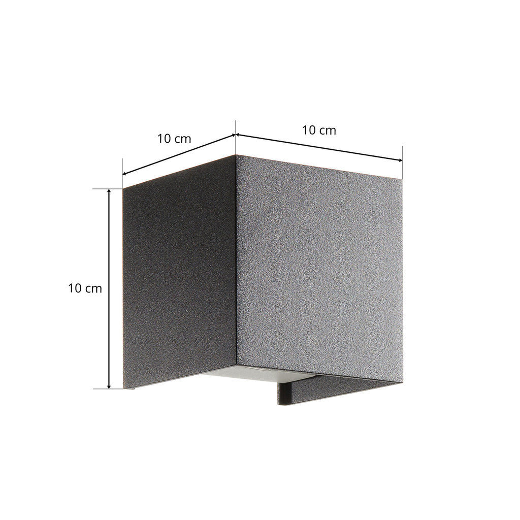 LED utevegglampe Siri 44 opp/ned dimbar svart IP54 IP54 beskyttelse