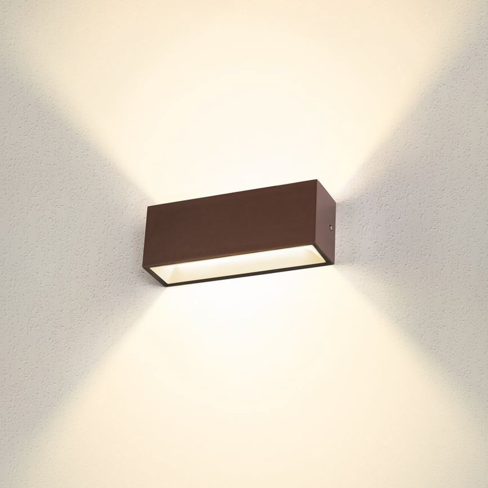 LED utevegglampe Sitra opp/ned CCT rustfarget bakside