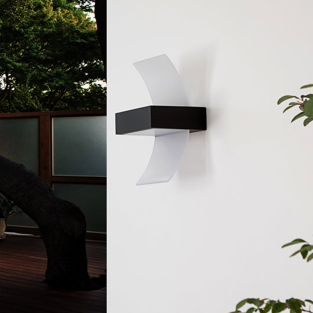 LED utevegglampe Skadi buet grafitt/hvit bakside