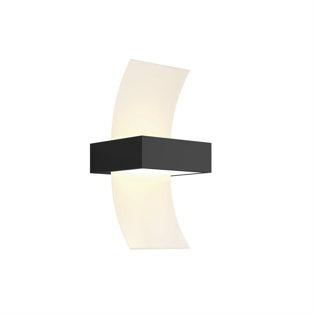 Montert LED utevegglampe Skadi buet grafitt/hvit