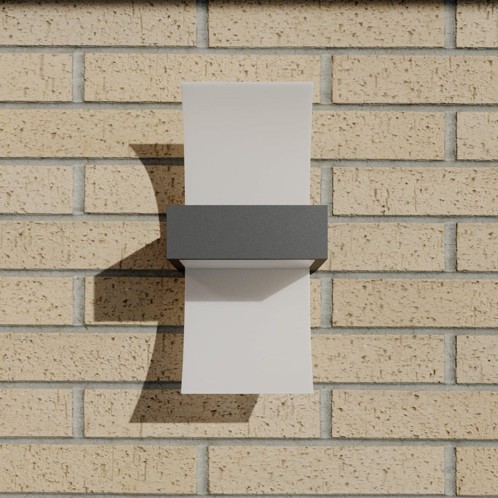 LED utevegglampe Skadi buet grafitt/hvit IP54 7,7W - Lucande
