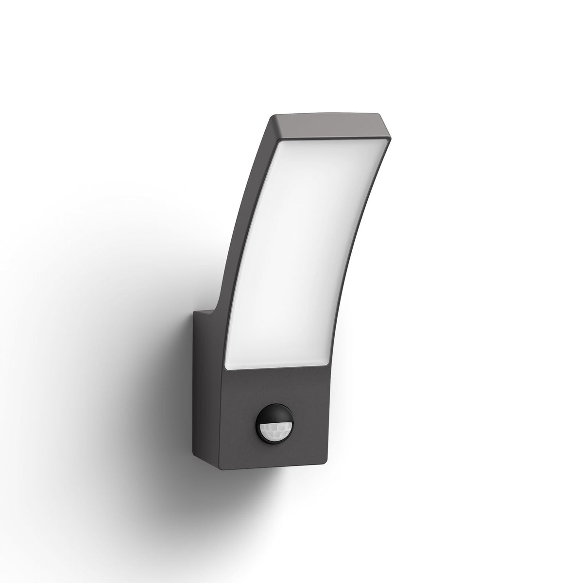 LED utevegglampe Splay med bevegelsessensor antrasitt forside