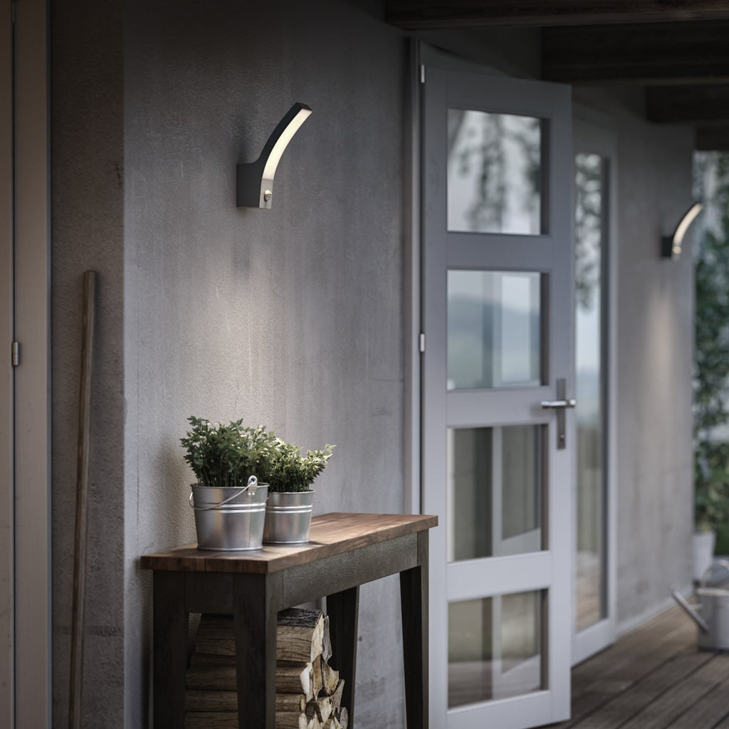 LED utevegglampe Splay bakside og sensor