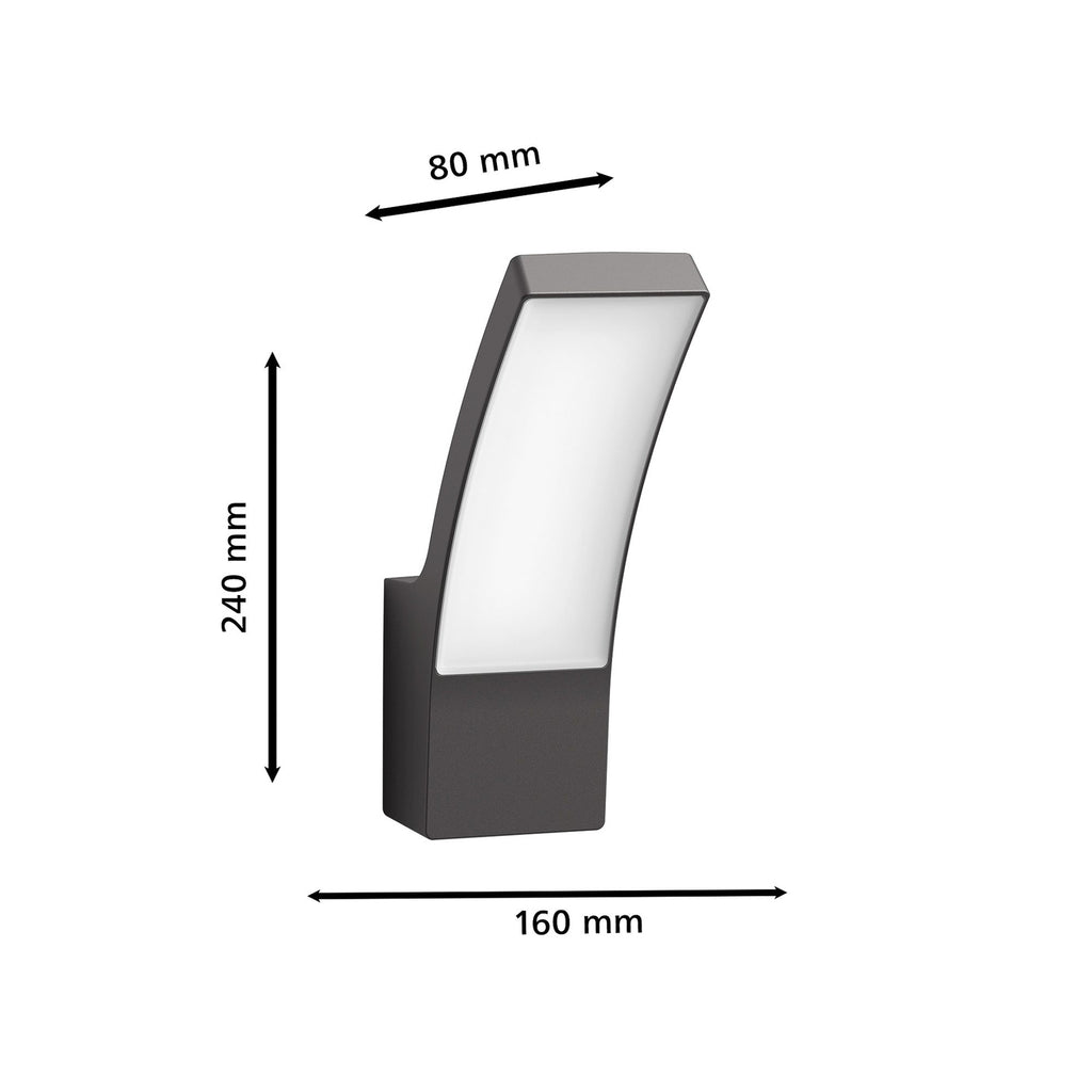 LED utevegglampe Splay antrasitt aluminium IP44 nærbilde av LED-lyskilde