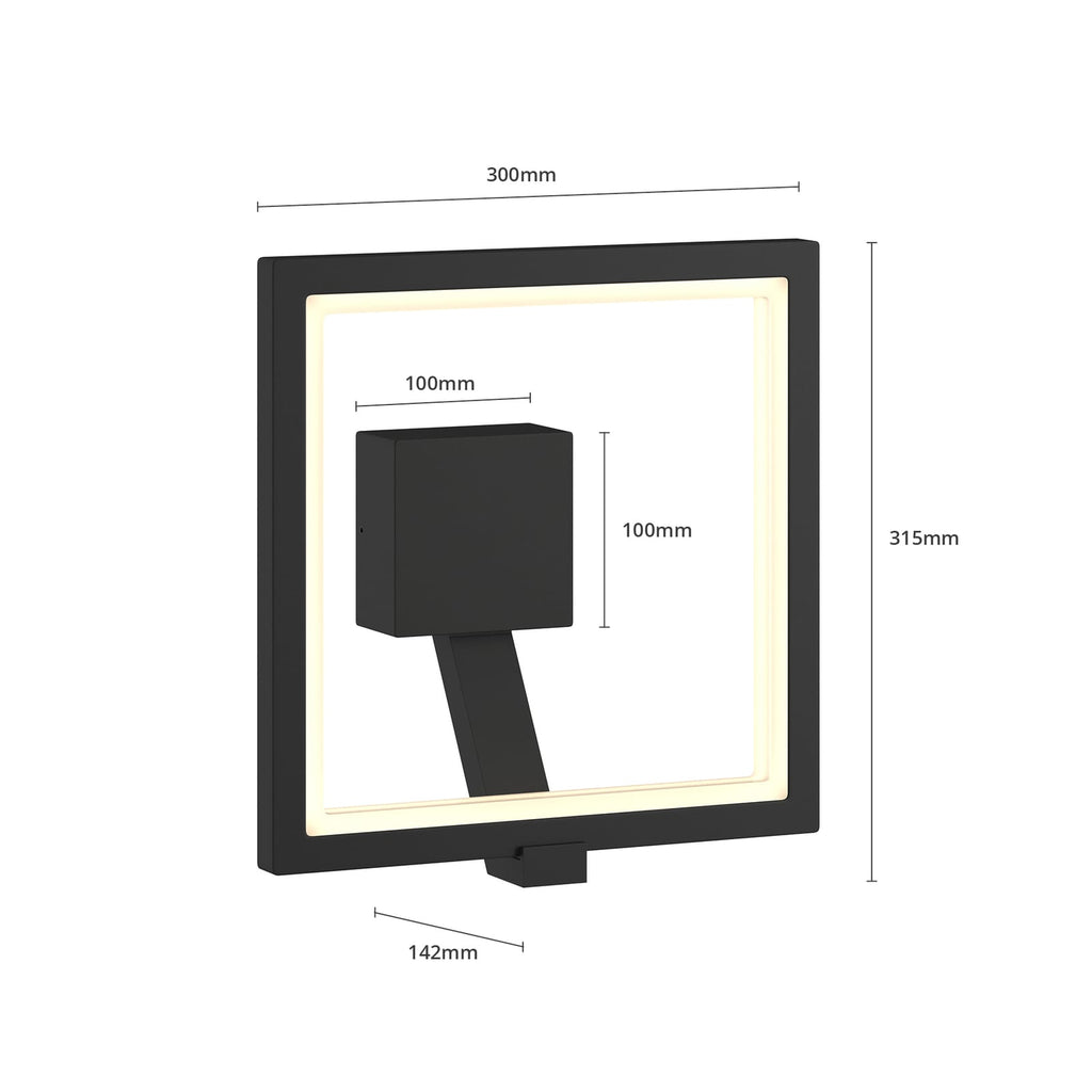 LED utevegglampe Square antrasitt aluminium 30 cm IP65 profil