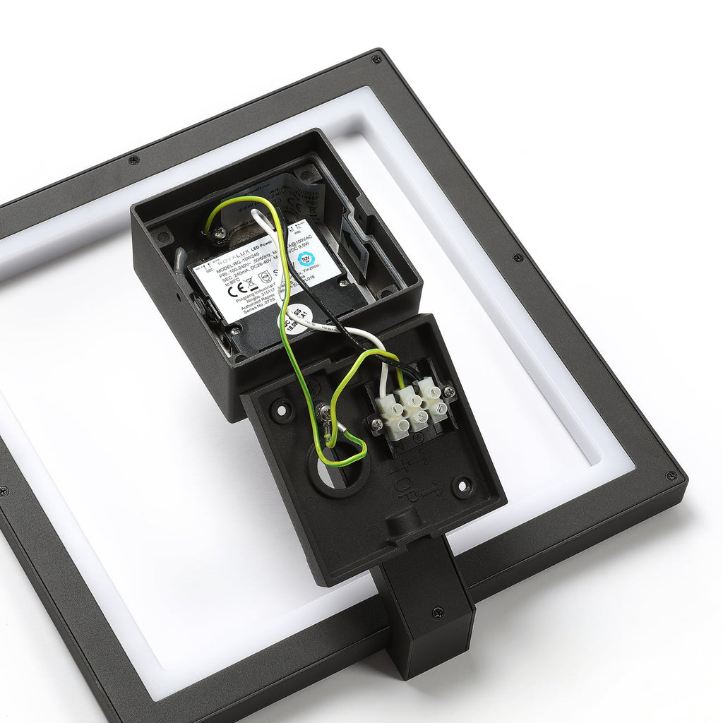 LED utevegglampe Square antrasitt aluminium 30 cm IP65 sidebilde