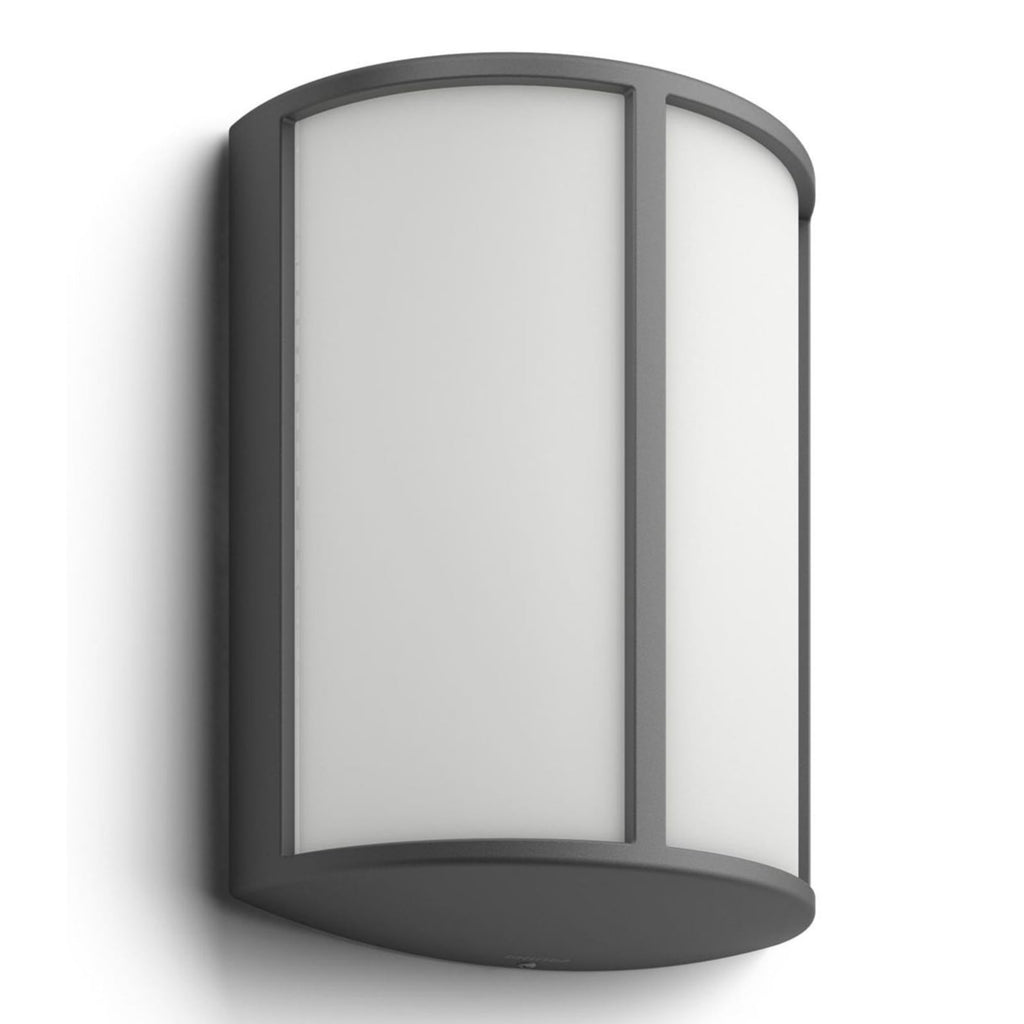 LED utevegglampe Stock antrasitt aluminium IP44 6W nærbilde av lyspære