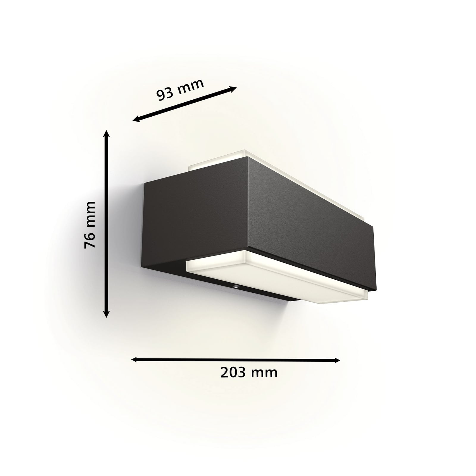 LED utevegglampe Stratosphere 2-lys antrasitt IP44 Philips montert utendørs