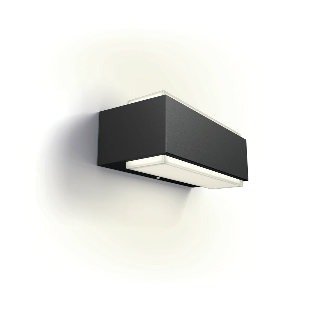 LED utevegglampe Stratosphere 2-lys antrasitt IP44 Philips nærbilde av lys