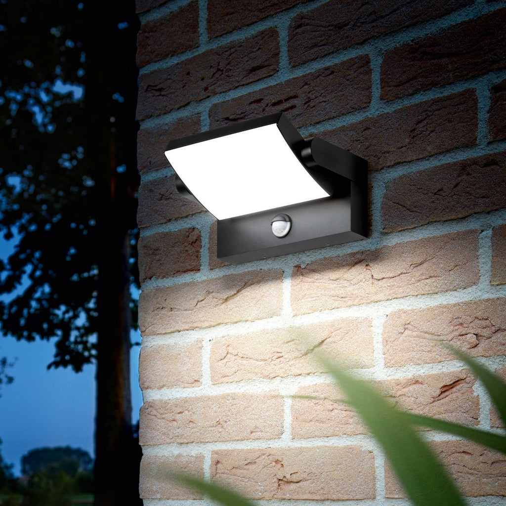 LED utevegglampe Swipe med bevegelsessensor antrasitt IP54 bakside