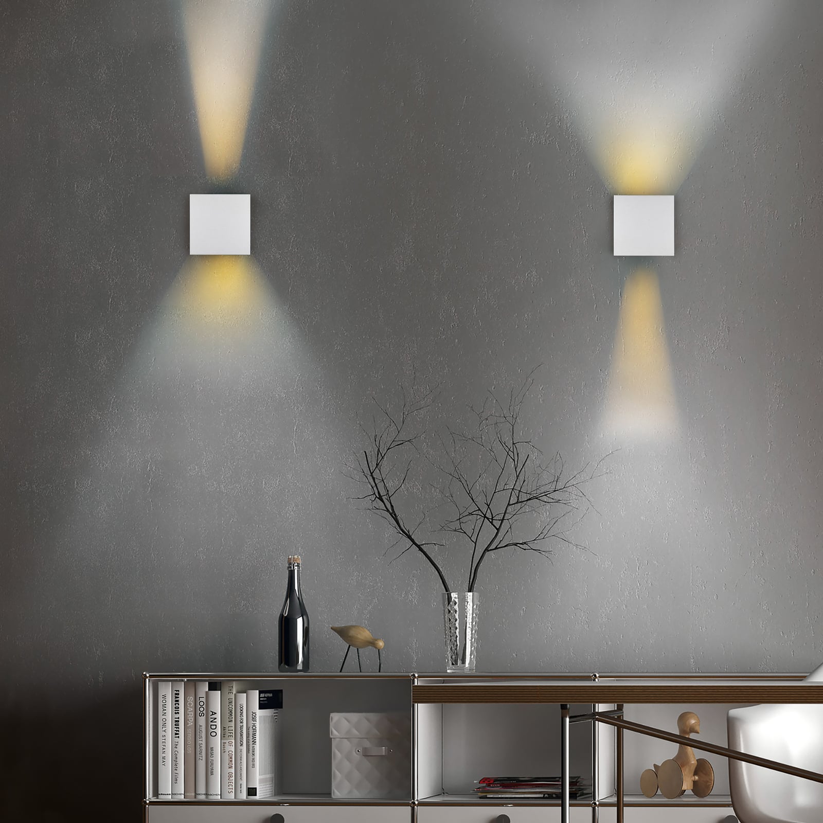 LED utevegglampe Talent oppladbar med sensor titan bakside