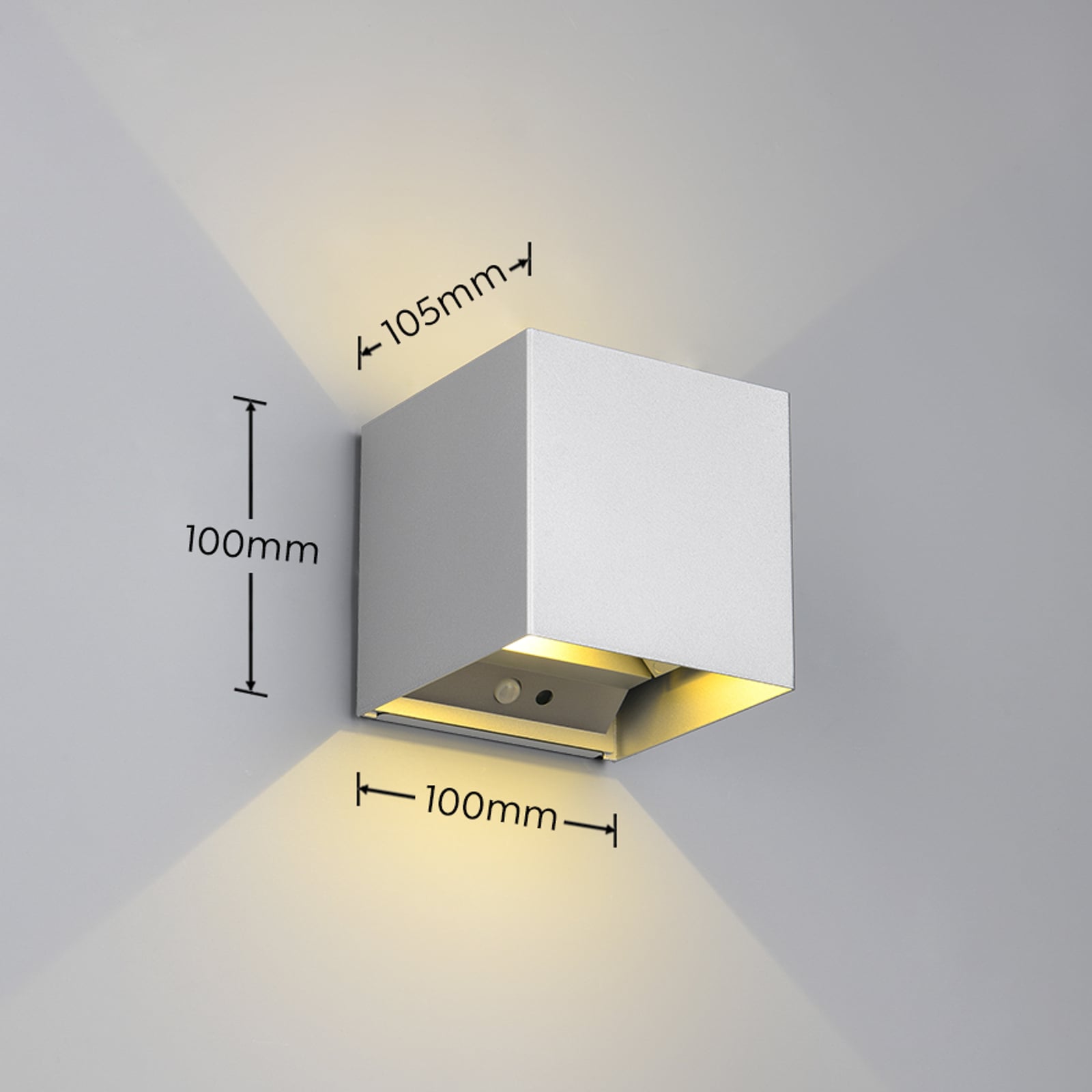 LED utevegglampe Talent oppladbar med sensor titan detalj av metallfinish