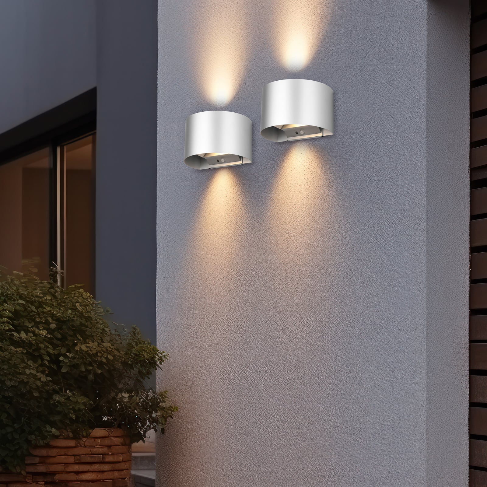 LED utevegglampe Talent oppladbar titan bakside