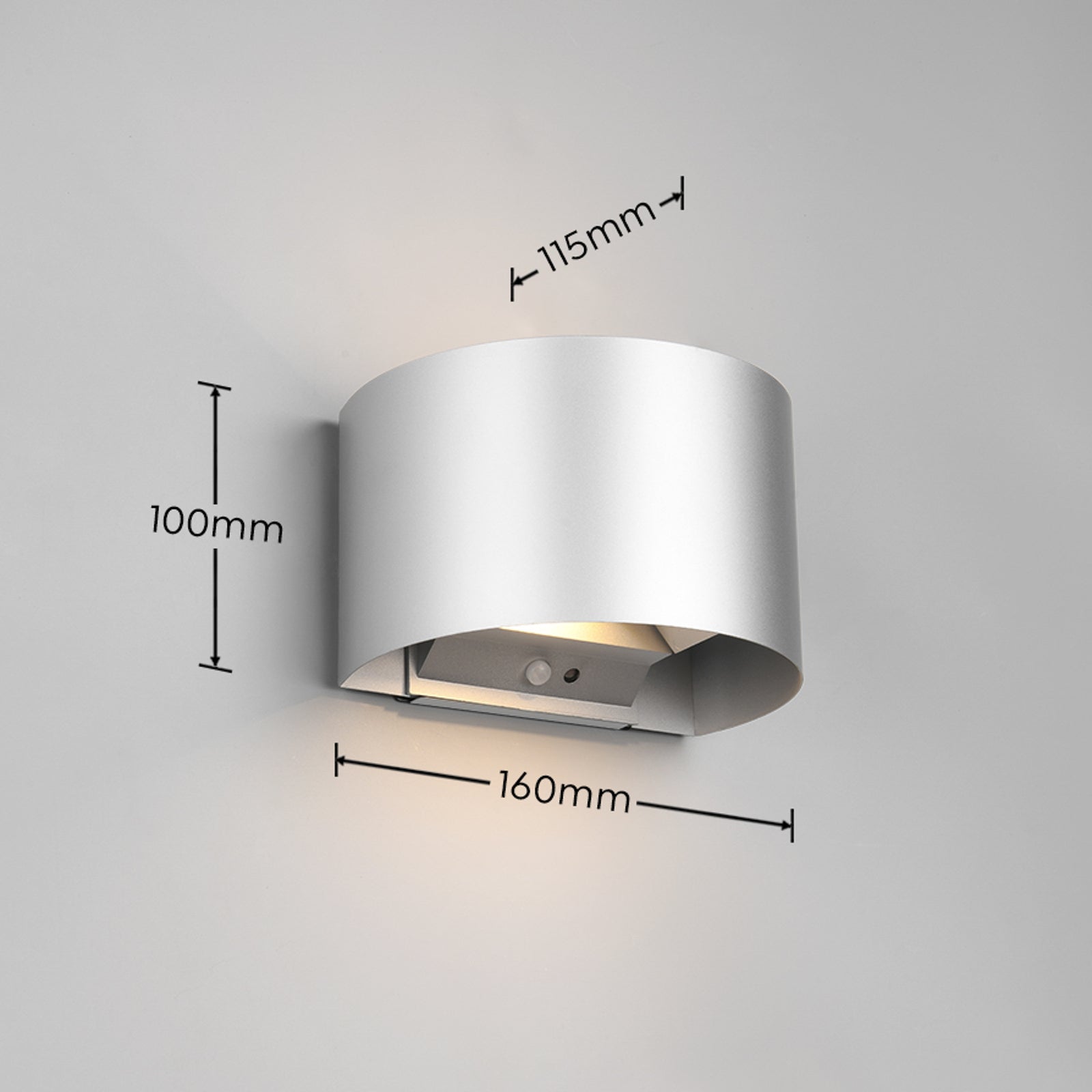 LED utevegglampe Talent oppladbar titan montert