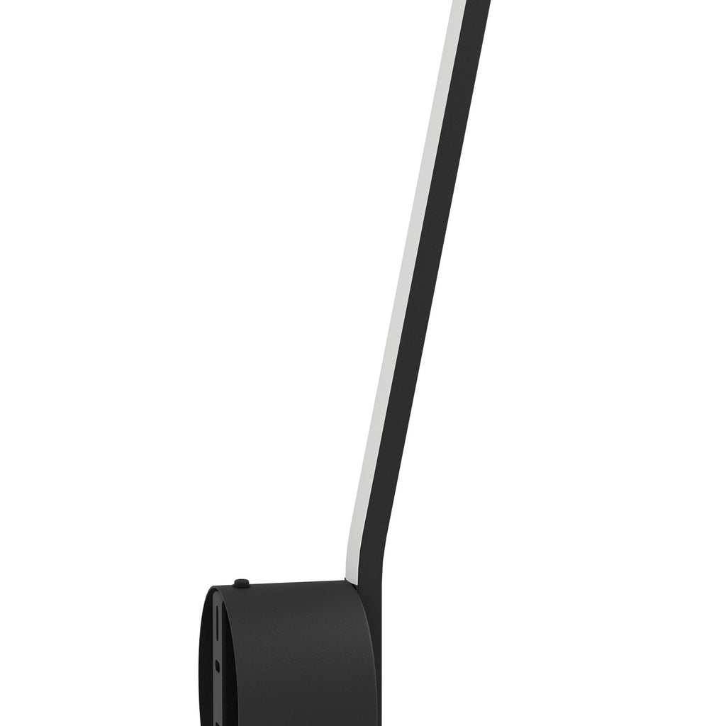 Sideprofil av LED utevegglampe Taparita stål svart 44 cm
