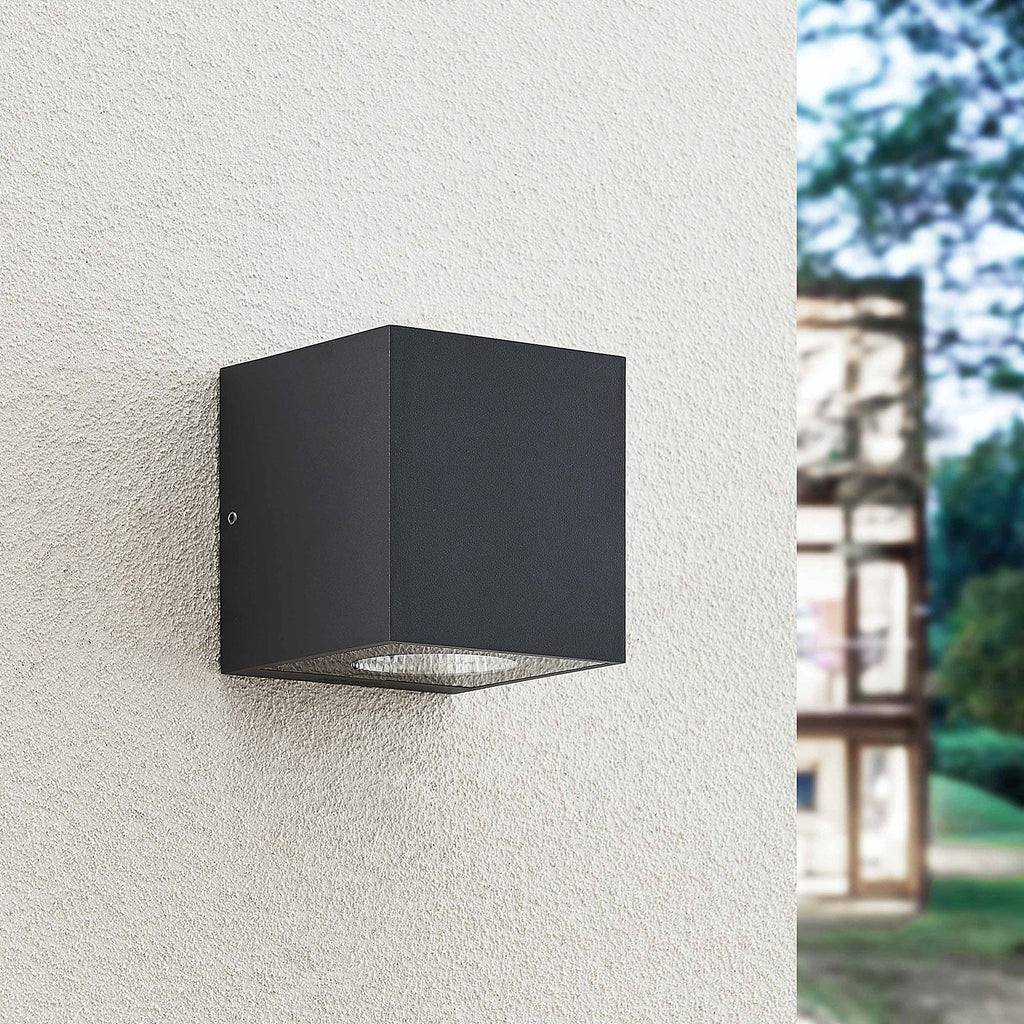 LED utevegglampe Tassnim 2-lys antrasitt dimbar IP65 detalj