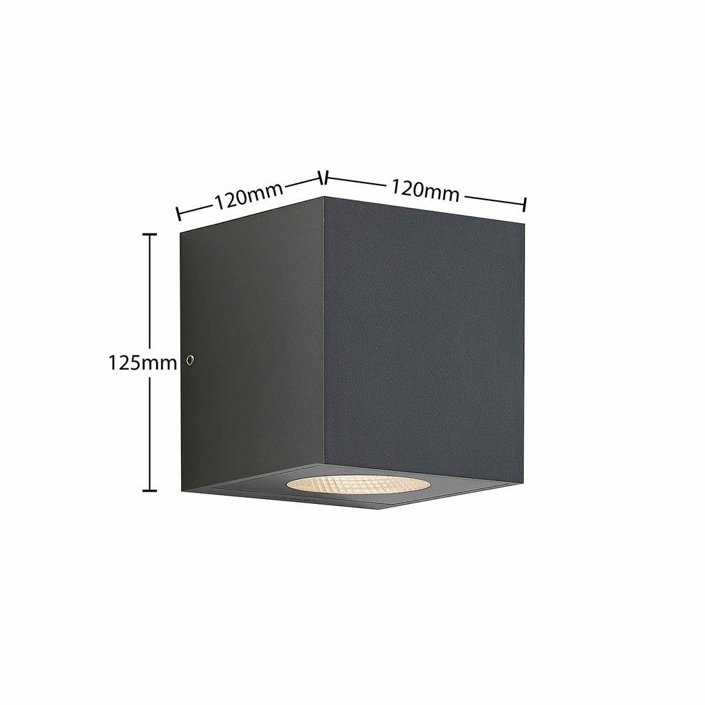 LED utevegglampe Tassnim 2-lys antrasitt dimbar IP65 lys utendørs