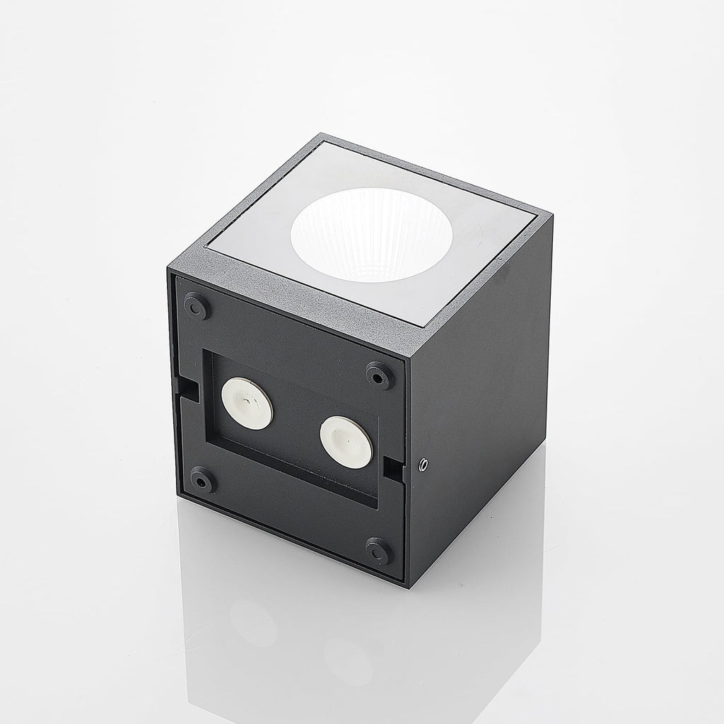 LED utevegglampe Tassnim 2-lys antrasitt dimbar IP65 lysdetalj