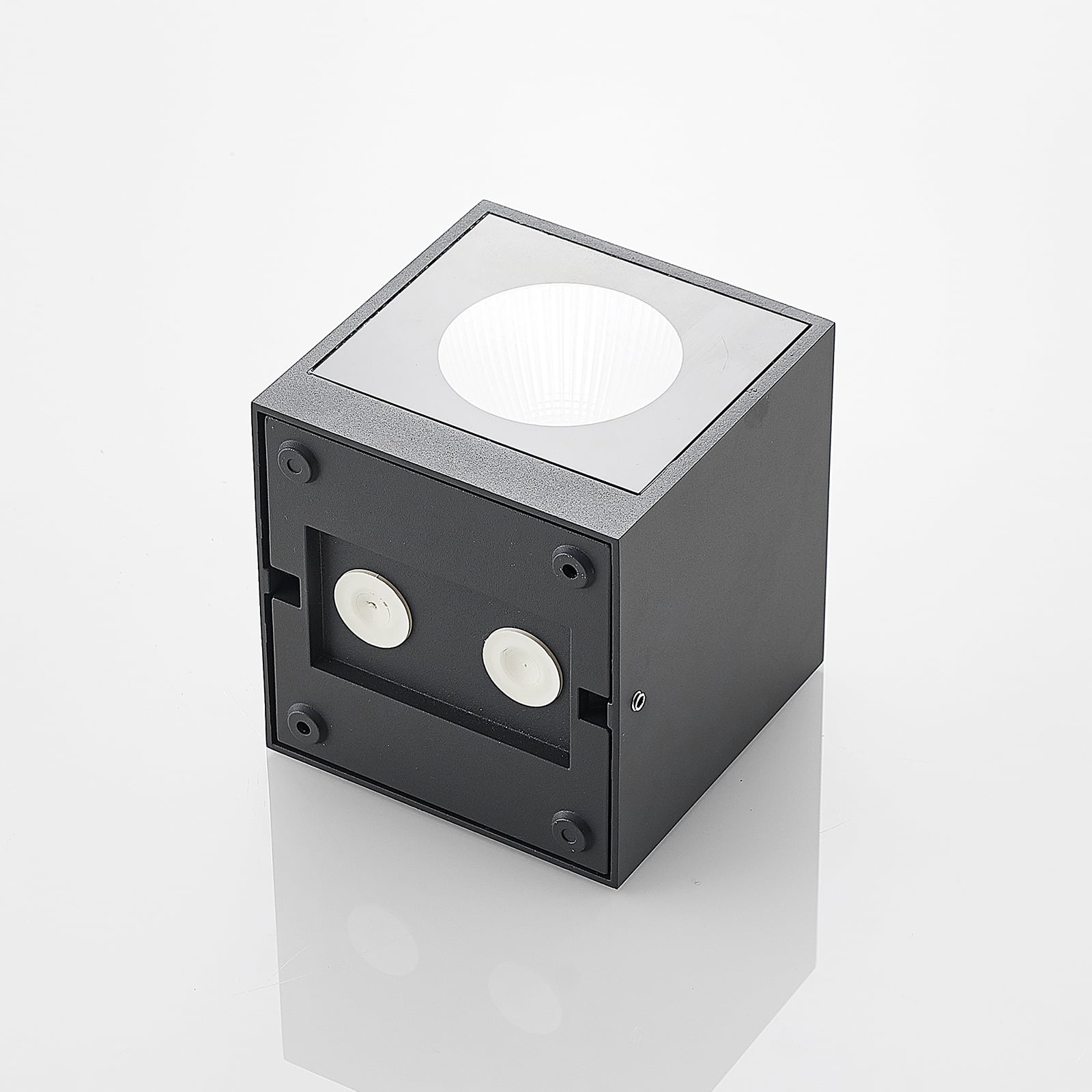 LED utevegglampe Tassnim 2-lys antrasitt dimbar IP65 lysdetalj