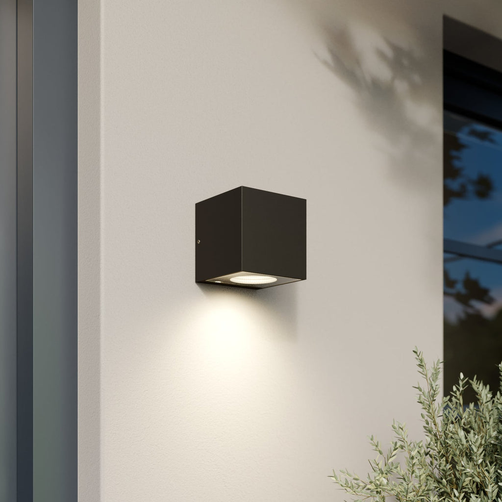 LED utevegglampe Tassnim dimbar antrasitt IP65 bakside
