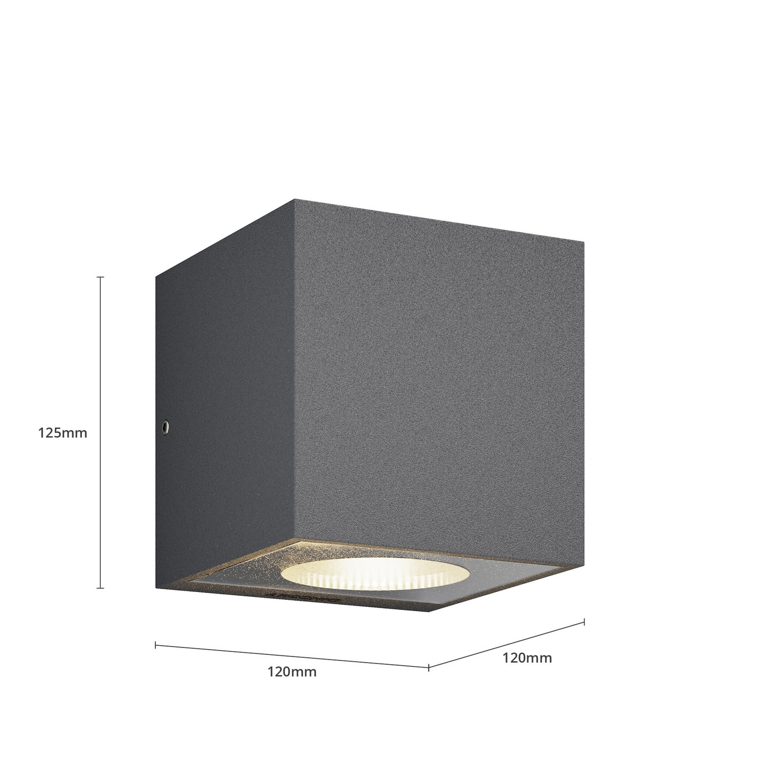 LED utevegglampe Tassnim dimbar antrasitt IP65 side