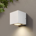 LED utevegglampe Tassnim dimbar hvit aluminium 12 cm forfra