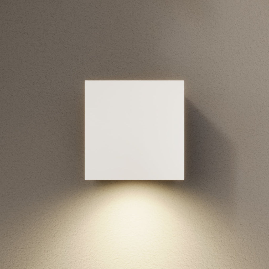 LED utevegglampe Tassnim dimbar hvit aluminium 12 cm nærbilde