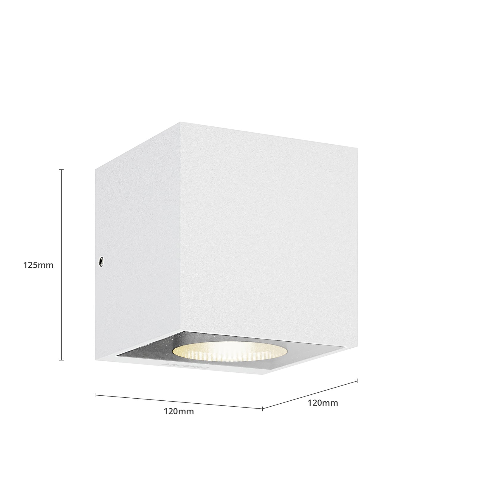 LED utevegglampe Tassnim dimbar hvit aluminium 12 cm vinklet