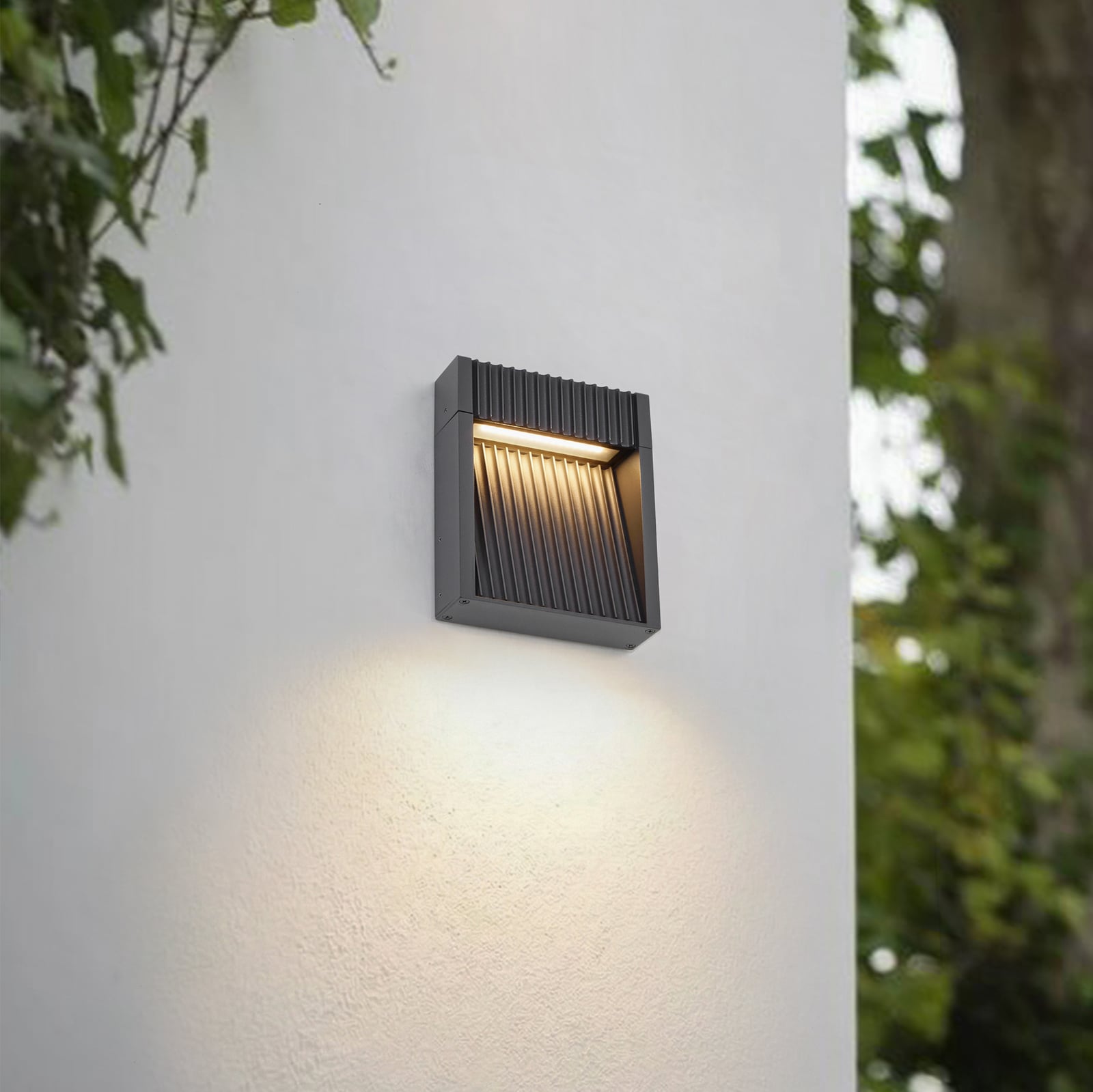 LED utevegglampe Tavion antrasitt bakside