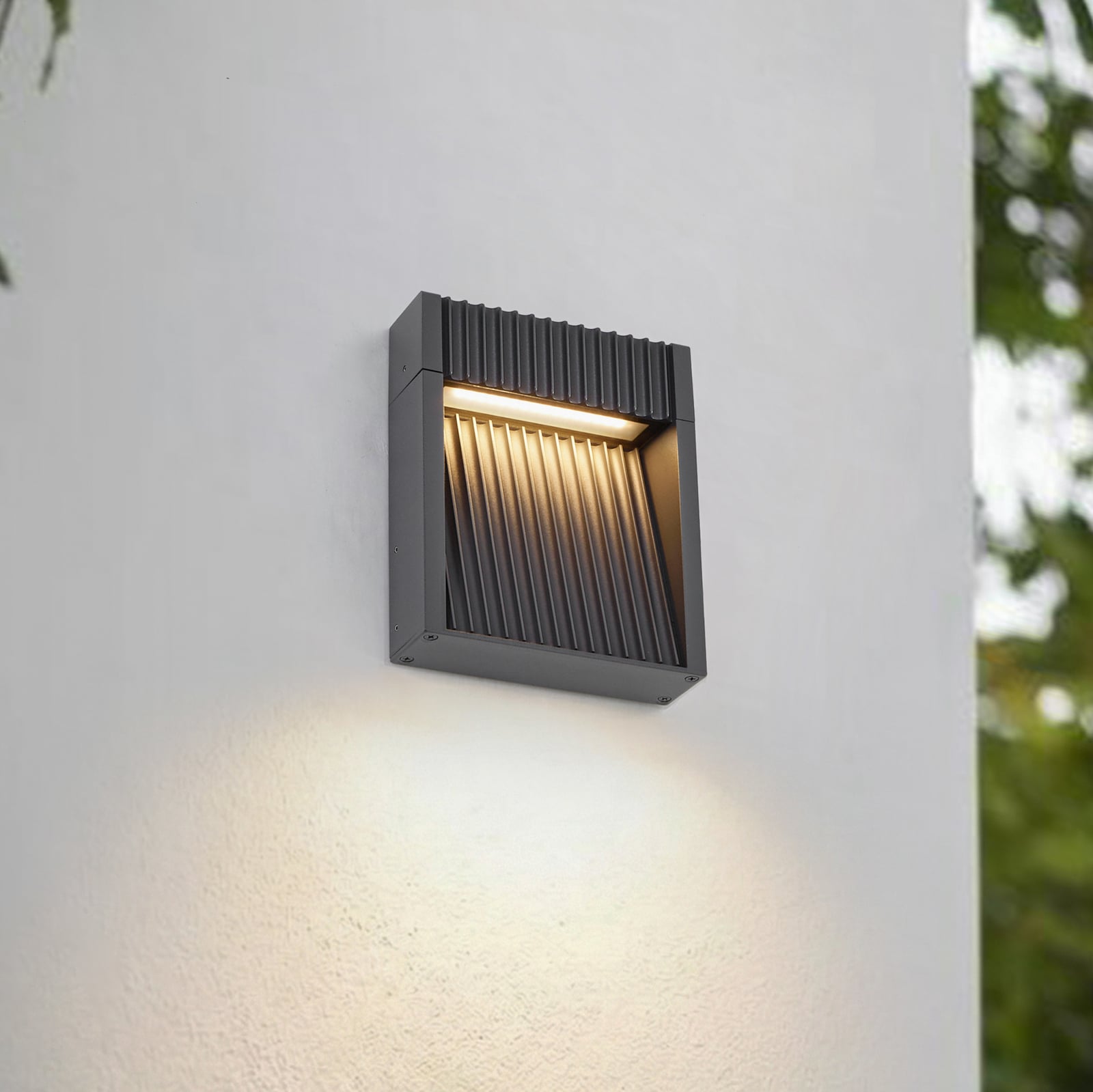 LED utevegglampe Tavion antrasitt forside