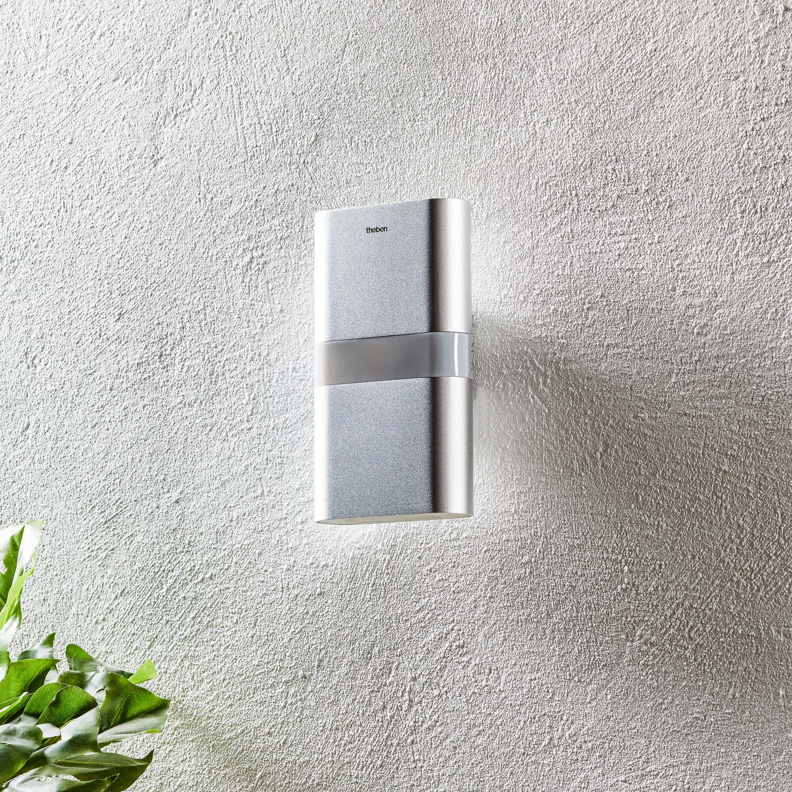 LED utevegglampe opp og ned med bevegelsessensor aluminium IP55 - Theben bakside